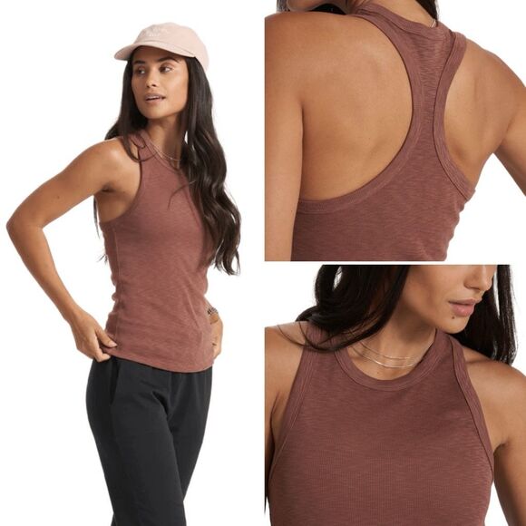 Vuori Sunrise High Neck Tank Top in Hazelnut Size L - Picture 4 of 6